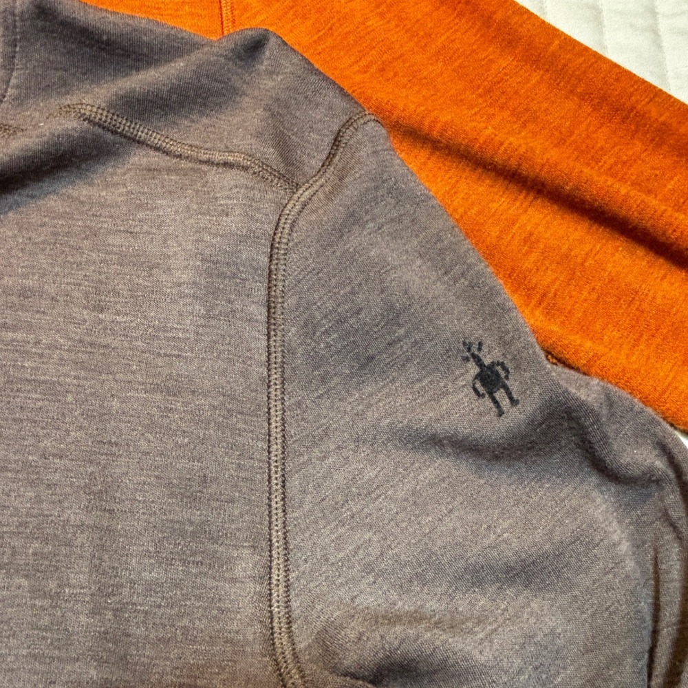 Smartwool Merino 250 Mens Large Long Sleeve Base Layer Tops Rust/Brown Lot of 2 - Picture 4 of 10
